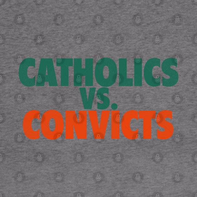 Catholics Vs. Convicts Retro 1988 Football Game by darklordpug